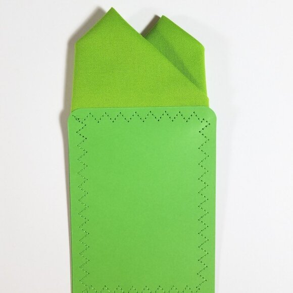 New - Green Apple Cotton Pre-Folded Pocket Square Handkerchief Insert - Picture 3 of 5